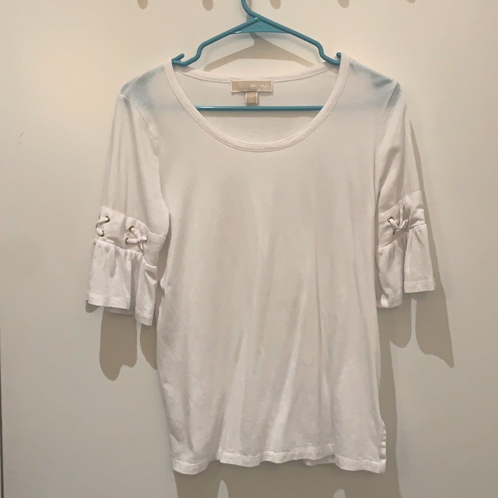 Michael Kors 3/4-Sleeve Bell Shirt White Size S